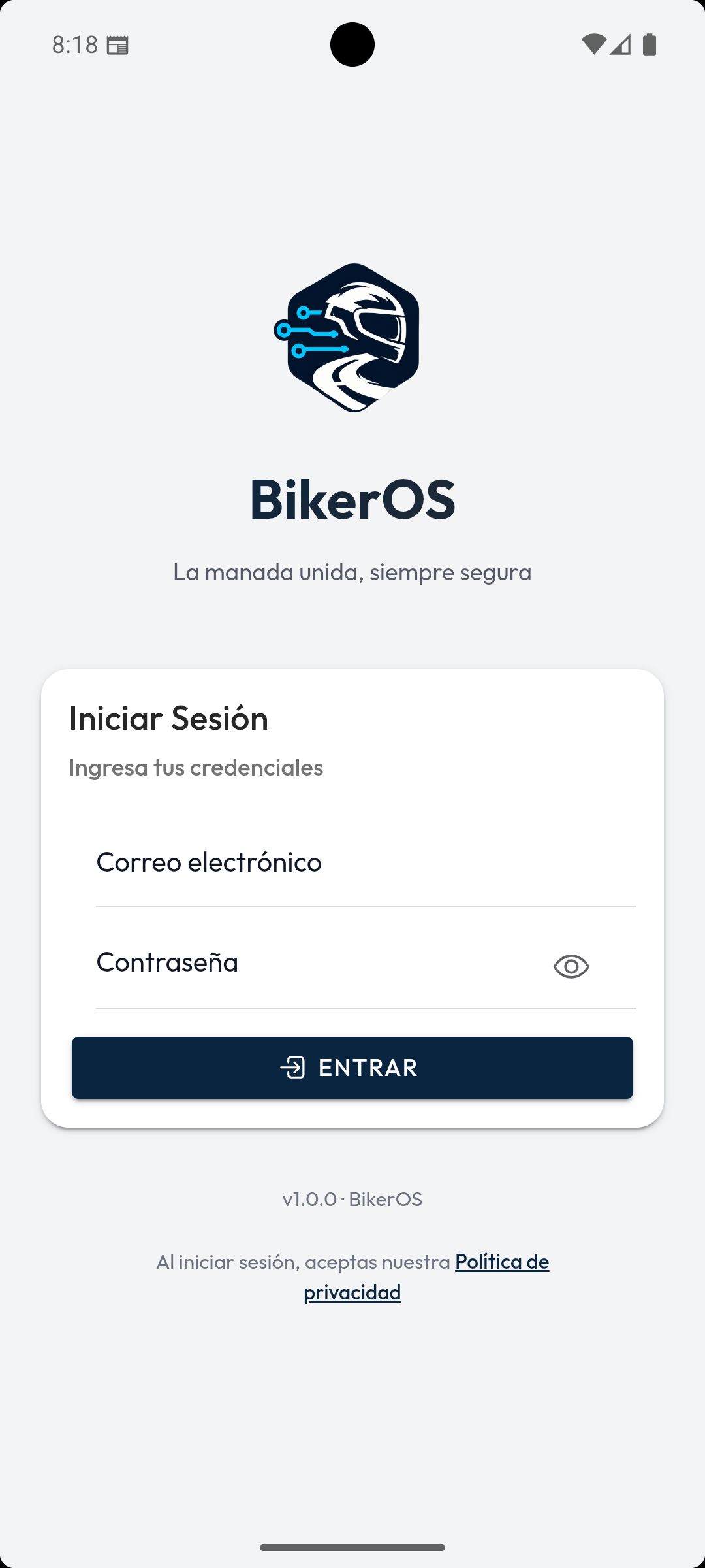 App BikerOS funcionando offline